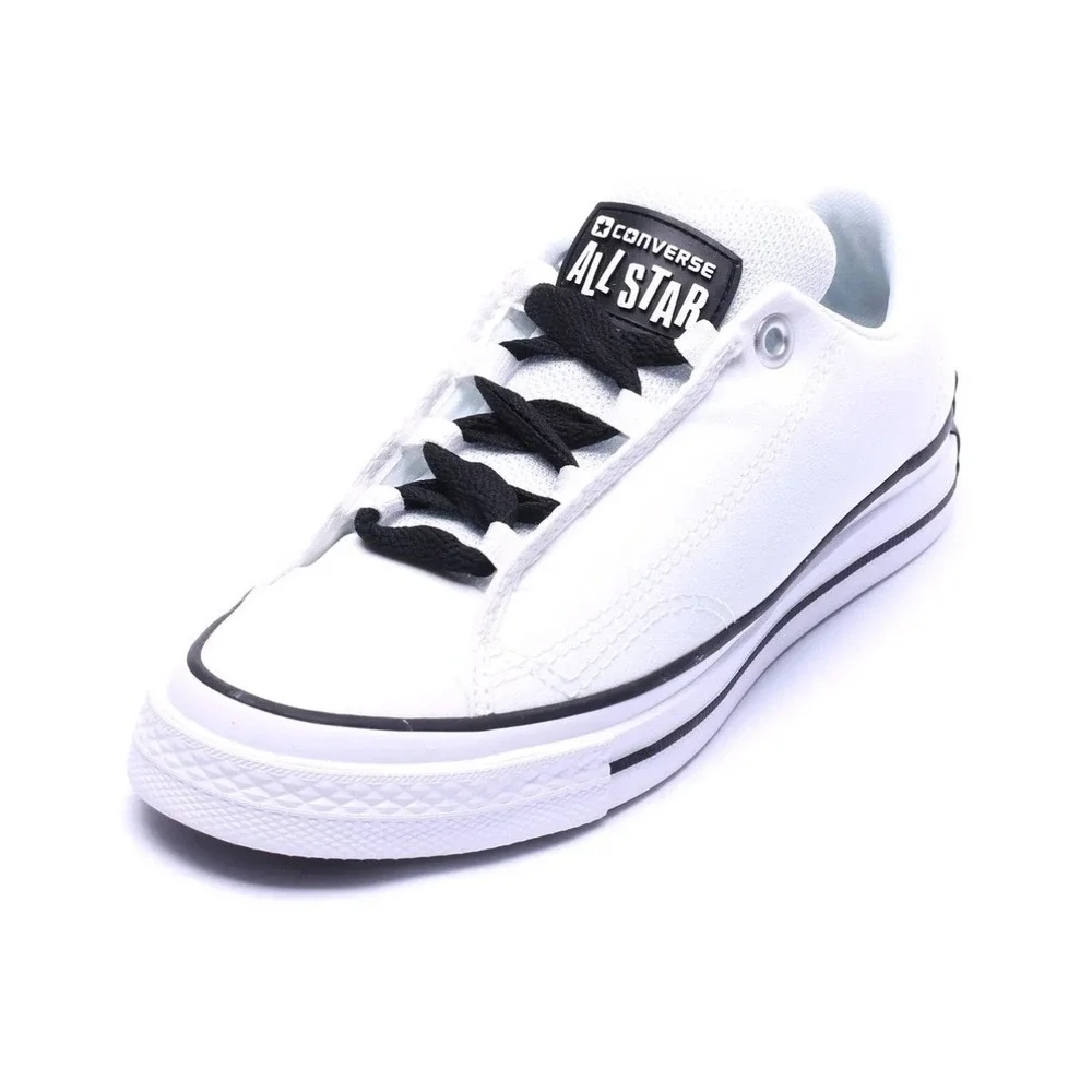 Converse All Star Low Top White Black Fat Laces Sneakers A14722C Mens 5 Wmn 6.5